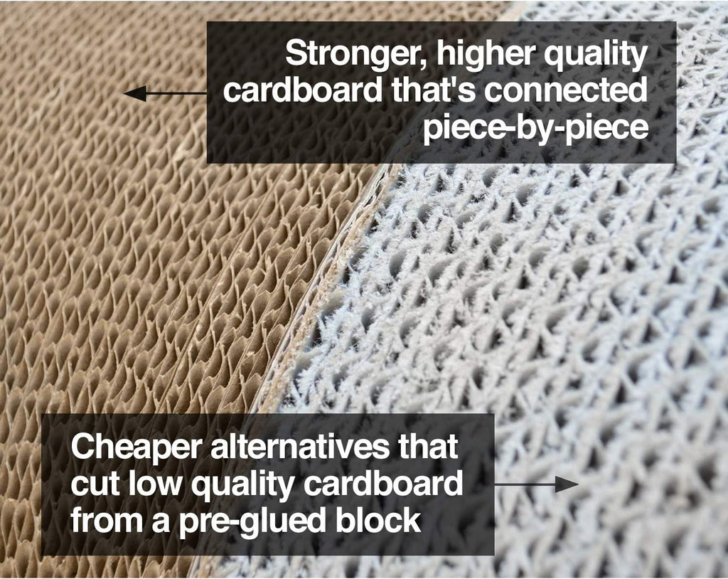 3-Sided Vertical Cat Scratching Post, 18In X 10.5In X 15.9In | Multiple Angle Scratching Pad with 6 Usable Sides, 100% Recyclable Cardboard Lounge for Play and Perch