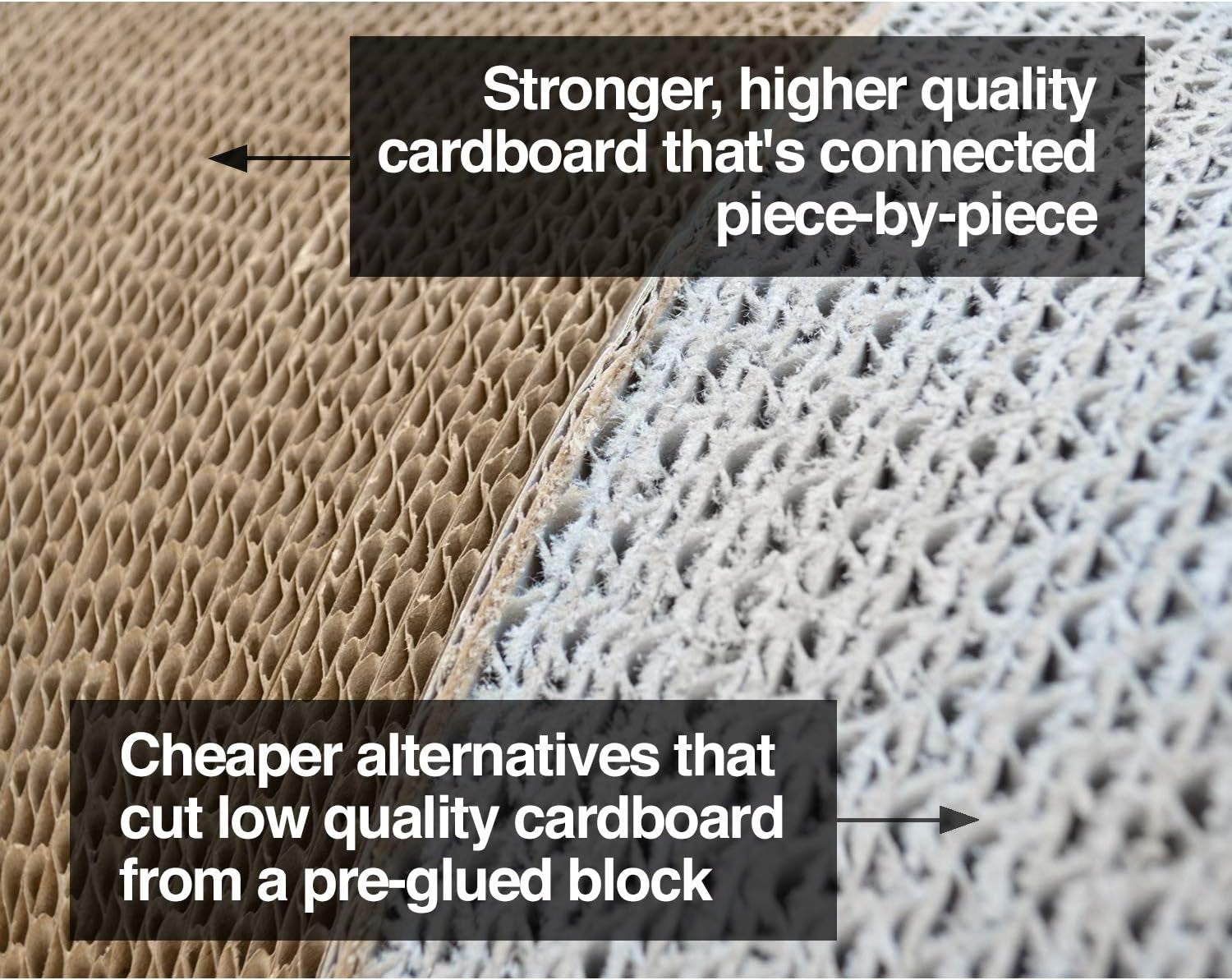 3-Sided Vertical Cat Scratching Post, 18In X 10.5In X 15.9In | Multiple Angle Scratching Pad with 6 Usable Sides, 100% Recyclable Cardboard Lounge for Play and Perch