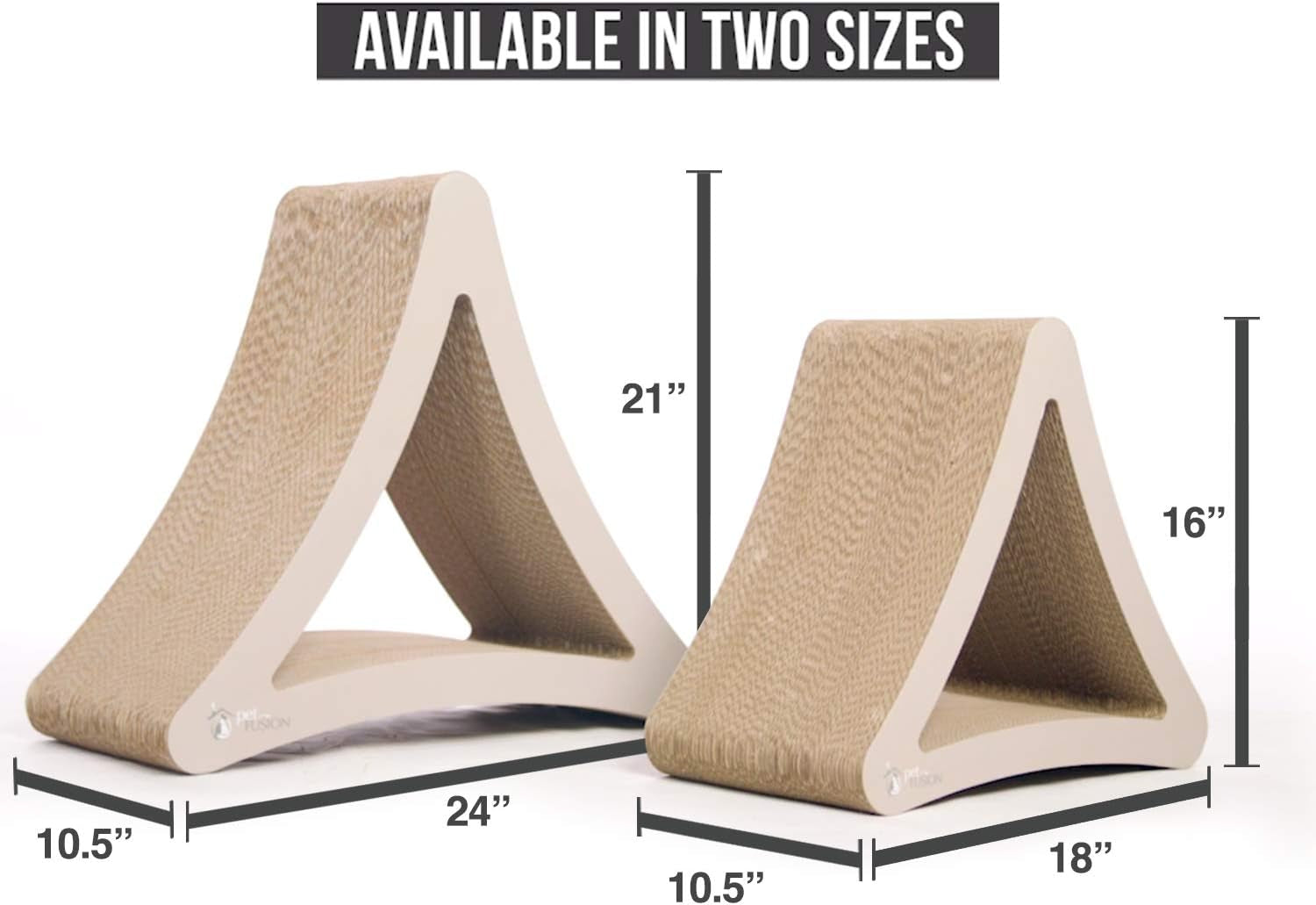 3-Sided Vertical Cat Scratching Post, 18In X 10.5In X 15.9In | Multiple Angle Scratching Pad with 6 Usable Sides, 100% Recyclable Cardboard Lounge for Play and Perch