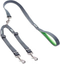 Double Dog Leash - Double Leash for Two Dogs No Tangle Design. Split Lead for 2 Pets. Adjustable to Fit All Sized Breeds. Reflective Dual Pet Lead for People with 2 Pups