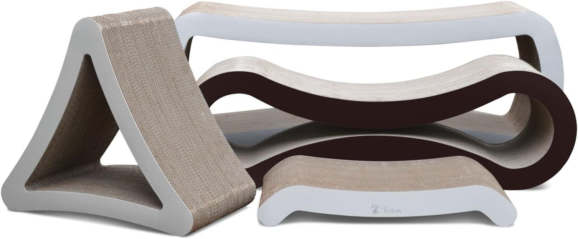 3-Sided Vertical Cat Scratching Post, 18In X 10.5In X 15.9In | Multiple Angle Scratching Pad with 6 Usable Sides, 100% Recyclable Cardboard Lounge for Play and Perch