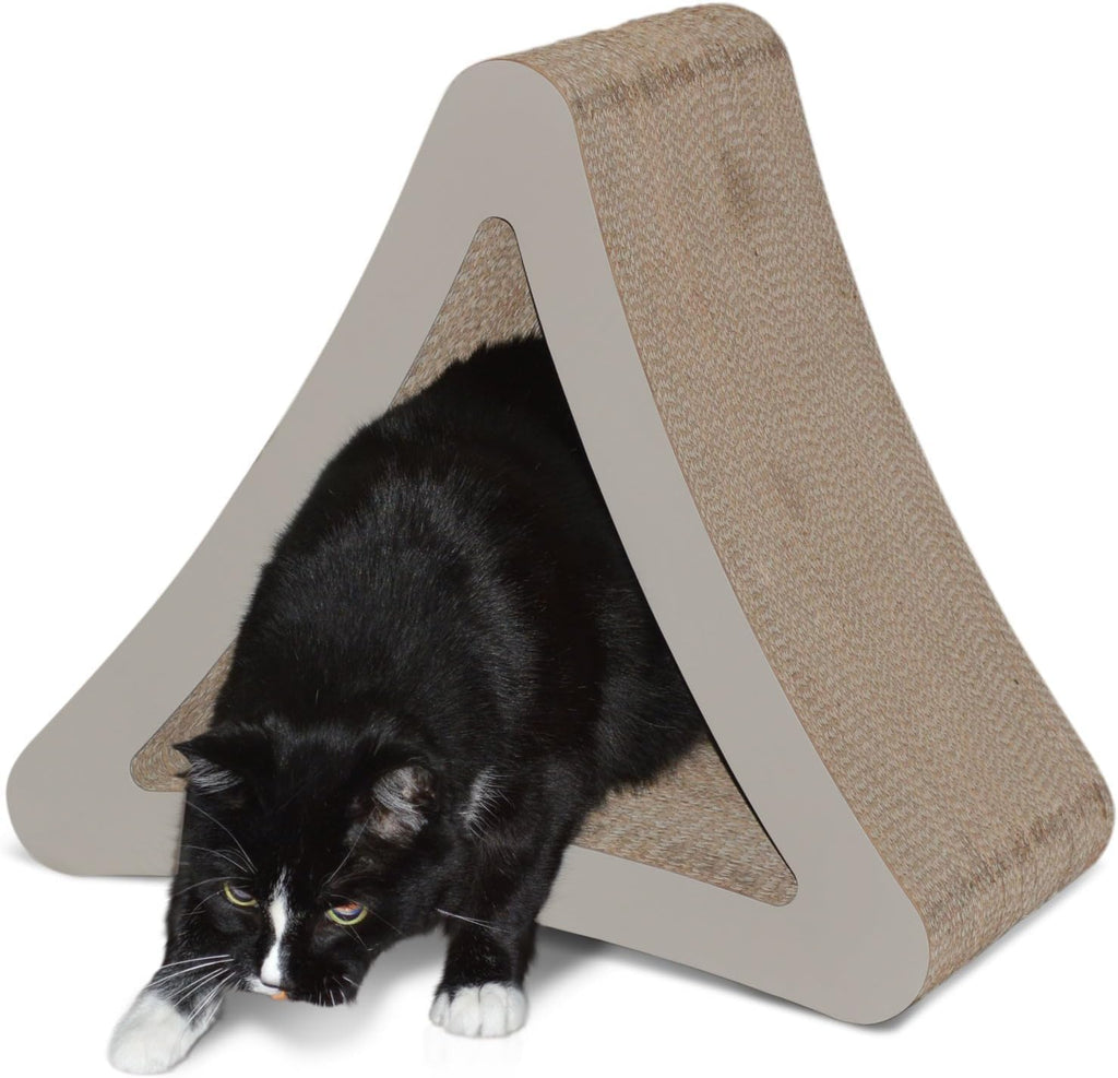 3-Sided Vertical Cat Scratching Post, 18In X 10.5In X 15.9In | Multiple Angle Scratching Pad with 6 Usable Sides, 100% Recyclable Cardboard Lounge for Play and Perch