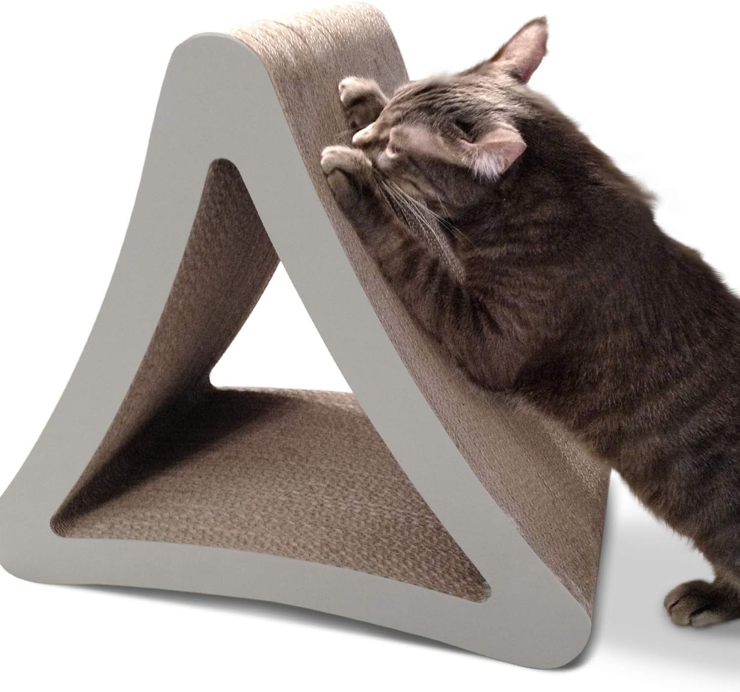 3-Sided Vertical Cat Scratching Post, 18In X 10.5In X 15.9In | Multiple Angle Scratching Pad with 6 Usable Sides, 100% Recyclable Cardboard Lounge for Play and Perch